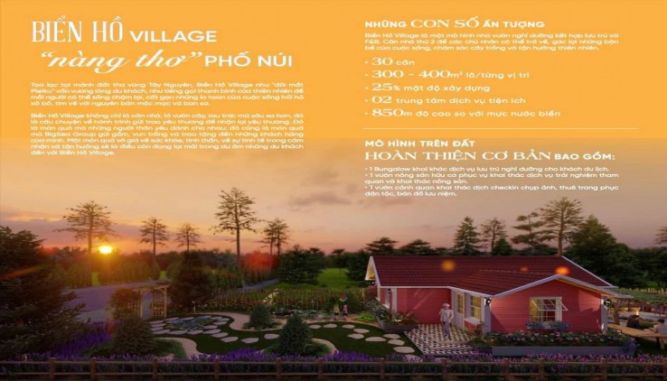 BIGSEA GROUP chính thức RA MẮT HỆ SINH THÁI -VILLAGE BIỂN HỒ  pháp lý hoàn chỉnh, sổ đỏ TRAO TAY