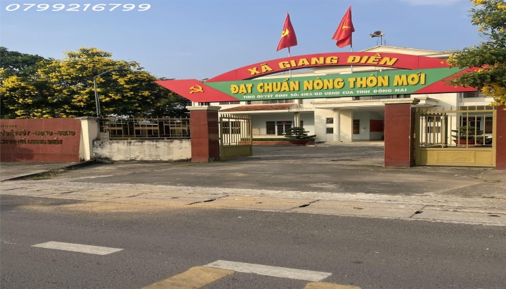 Trọn sổ 1ty350 sở hữu 130m2 sổ  riêng thổ cư Giang Điền Trảng Bom Đồng Nai hỗ trợ ngân hàng 1 sẹc trục chính Bình Minh Giang Điền .