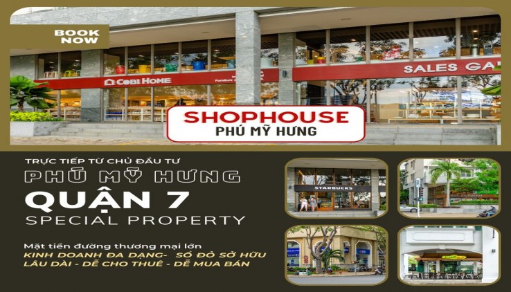 Bán Shophouse The Panorama mặt tiền trực diện Công Viên Kênh Đào - Tôn Dật Tiên Phú Mỹ Hưng. Mua trực tiếp chủ đầu tư, chiết khấu hấp dẫn, lịch thanh