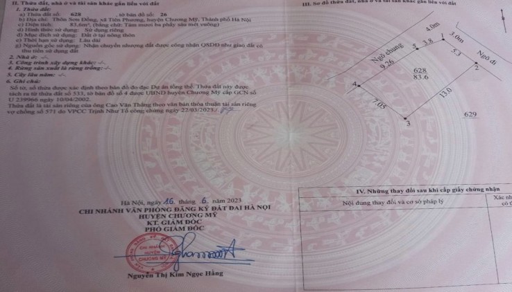 CC bán 46m2, tk4, Phượng Đồng, Phụng Châu Chương Mỹ, ô tô thông