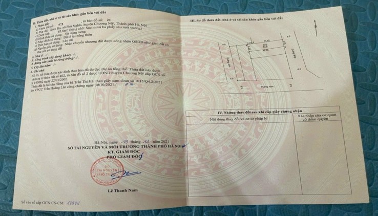 Đất 63.6m2, 2.x tỷ (x nho nhỏ), tk4, mặt đường kinh doanh trung tâm xã Phú Nghĩa Chương Mỹ