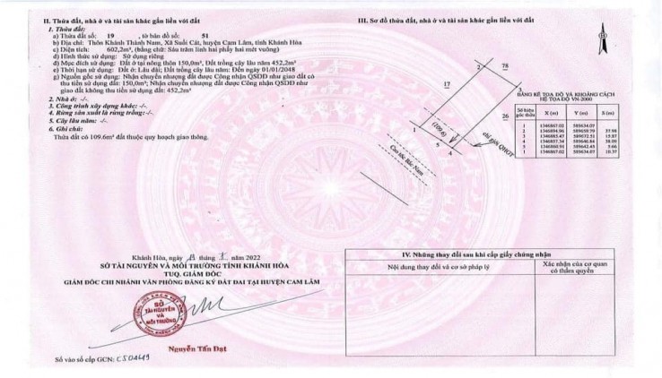 CHÍNH CHỦ CẦN TIỀN BÁN GẤP MẢNH ĐẤT TÂM HUYẾT Ở TỈNH LỘ 3 - CAM LÂM, GIÁ RẺ CHƯA TỪNG CÓ!