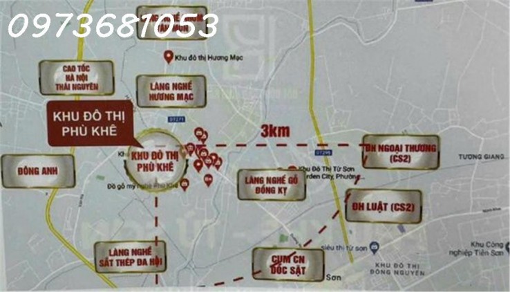 Đất nền Đại An, Phù Khê, Từ Sơn sổ đỏ mặt đường 27m siêu hiếm.