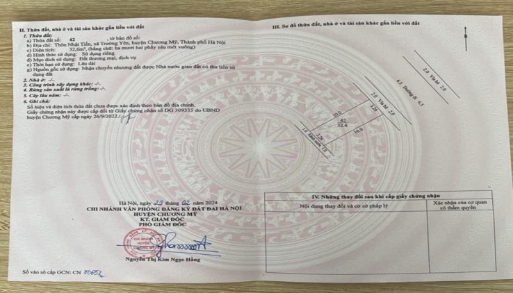 Cc gửi bán 33m2, Đất khu nhà ở Nhật Tiến Trường Yên, Chương Mỹ, Hà Nội, ô tô tránh, kinh doanh, văn phòng