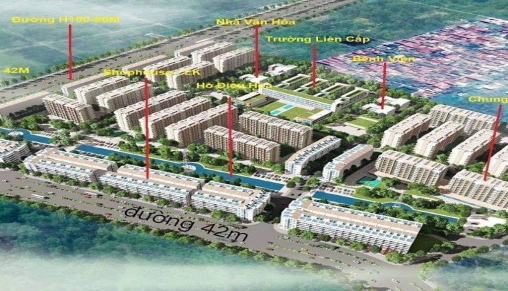 Bán shophouse 6 tầng mặt đường 285B rộng 80m kết nối Yên Phong và thành phố Bắc Ninh