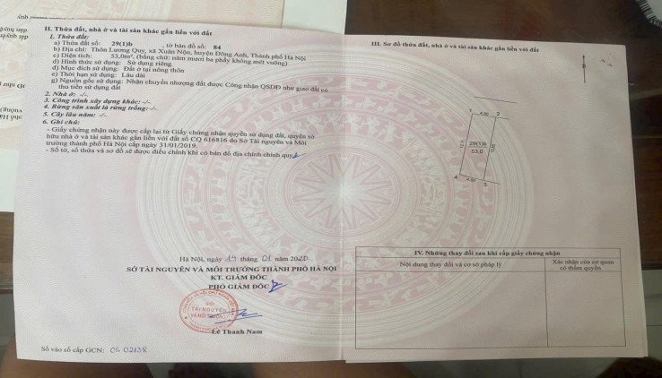 Cần thanh khoản nhanh 53m tại Xóm 3 Lương Quy Xuân Nộn Đông Anh