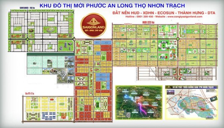 Saigonland Nhơn Trạch Cần bán 20 nền đất dự án HUD và XDHN sổ sẵn với giá cực tốt.