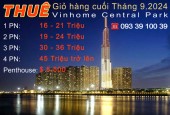 Giá thuê Vinhomes Central Park T10.2024: Căn hộ, Shophouse, Biệt thự Full NT: từ 16 triệu.LH: 0933910039