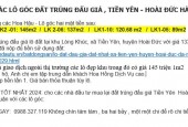 BÁN CÁC LÔ GÓC ĐẤT TRÚNG ĐẤU GIÁ , TIỀN YÊN  HOÀI ĐỨC HÀ NỘI