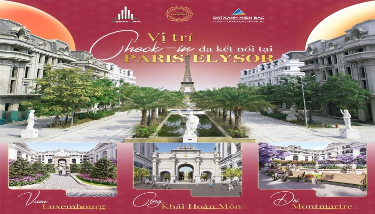 ĐẤT NỀN SỔ ĐỎ, SHOPHOUSE PARIS ELYSOR. GIÁ TRỊ PHÁP. LH: 0966 343 969