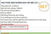 CHO THUÊ / BÁN NHÀ XƯỞNG MAY MẶC – KCN TÂY BẮC CỦ CHI, TP.HCM – 12.264m²